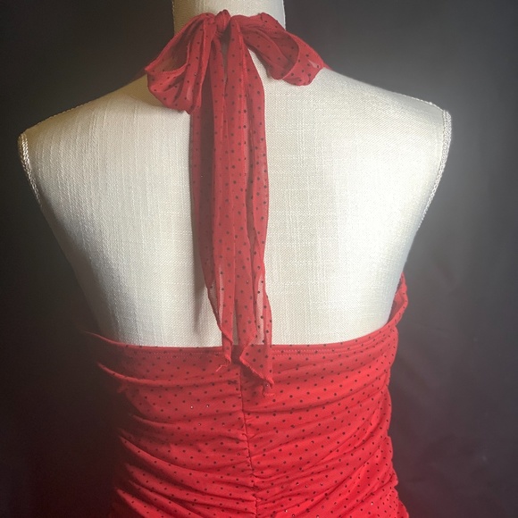 Red halter dress - Picture 3 of 9